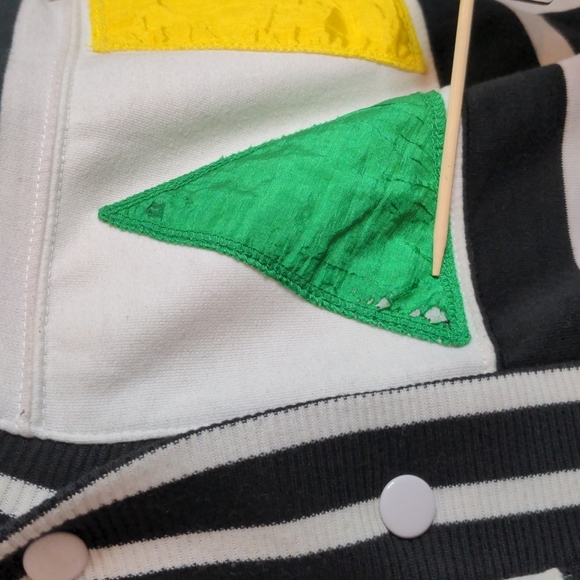 Women's C.A. Sport Totally 80's Colorblock and Shapes Cardigan Sweater M… - Picture 9 of 16